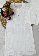 Handwork Single Shades Rayon Kurta plazzo combo - Chikankari official