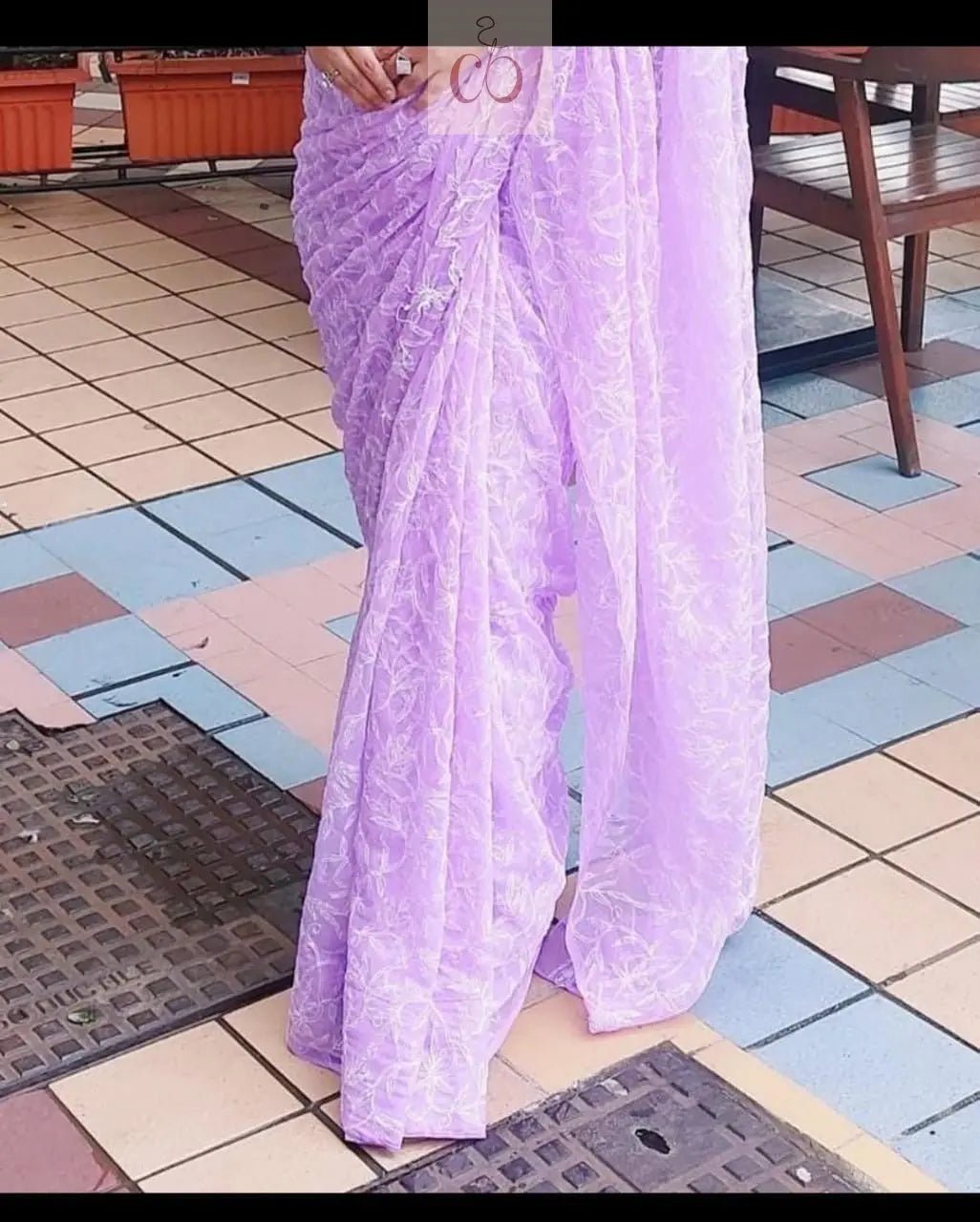 Handwork Tepchi Exclusive Saree From Lucknow With Blouse - Chikankari official