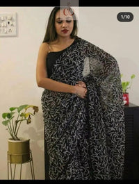 Handwork Tepchi Exclusive Saree From Lucknow With Blouse - Chikankari official