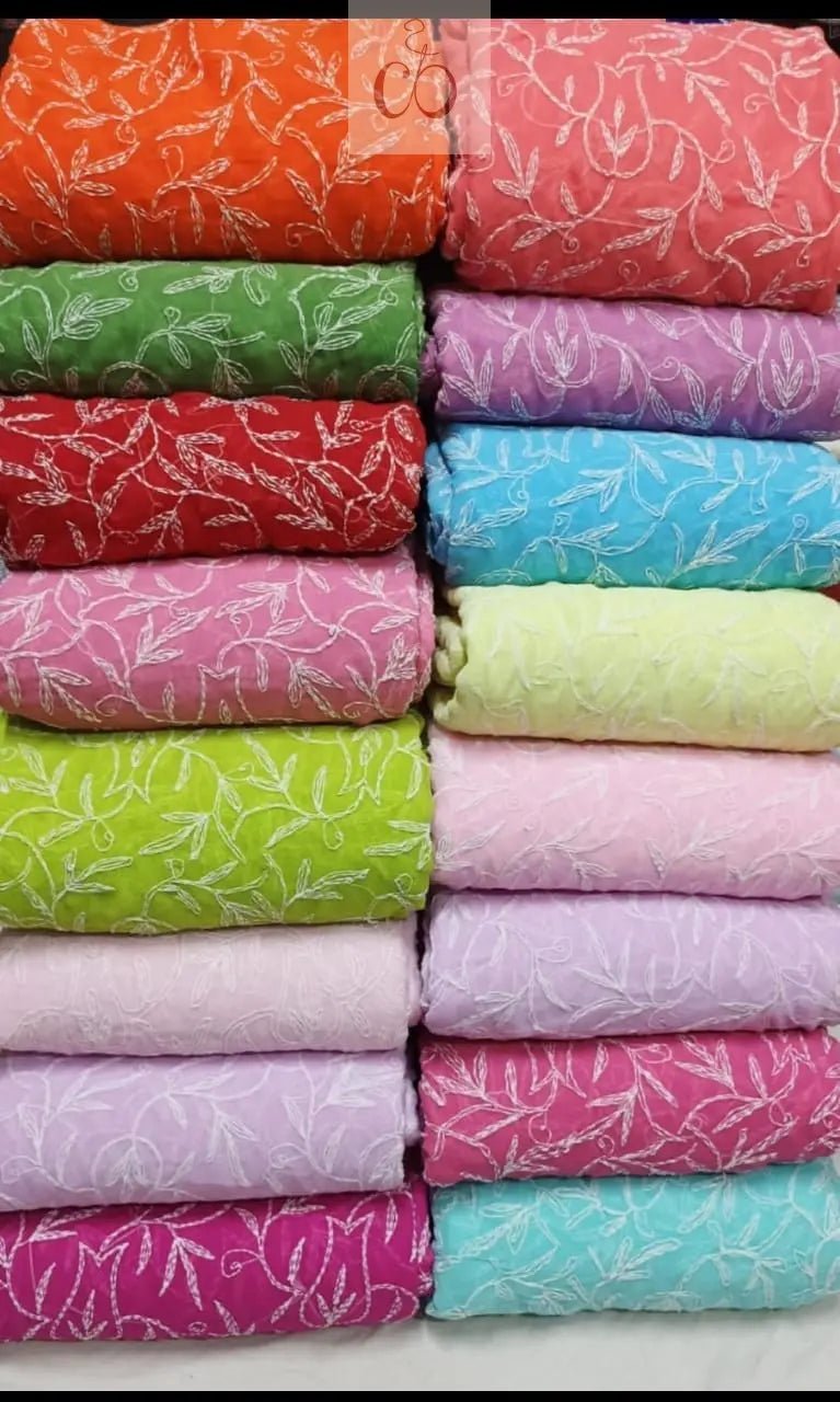 Handwork Tepchi Exclusive Saree From Lucknow With Blouse - Chikankari official