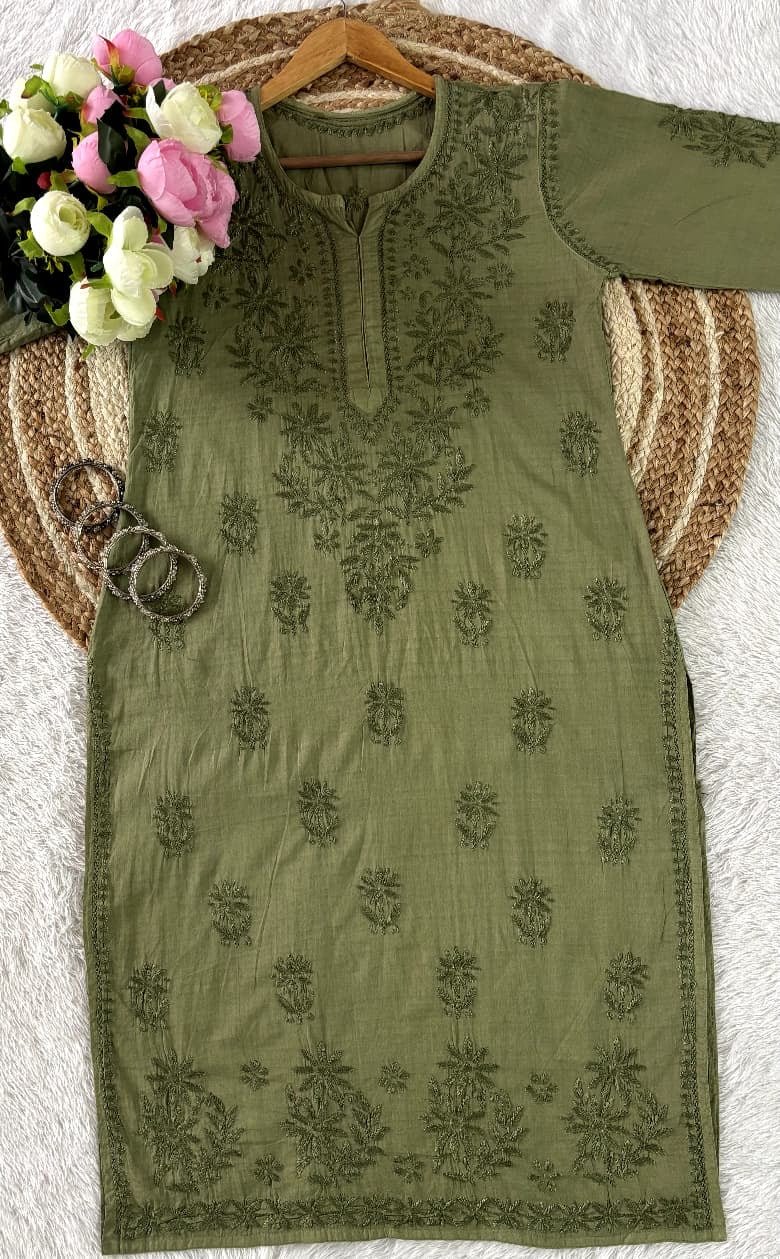 Handworked Ghasspatii 2pc Set - Chikankari official