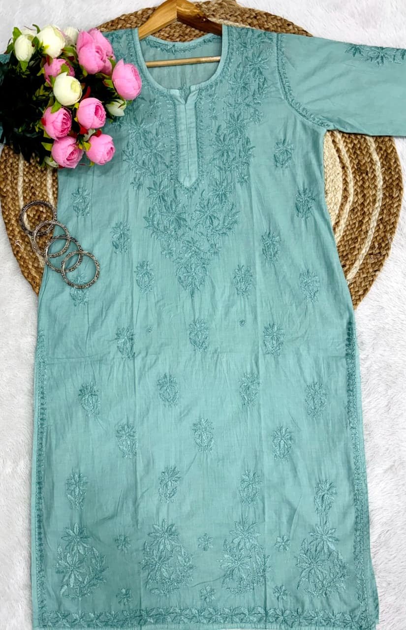 Handworked Ghasspatii 2pc Set - Chikankari official
