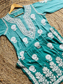 Handworked Muslin Boota luxurious Kurti - Chikankari official