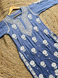 Handworked Muslin Boota luxurious Kurti - Chikankari official
