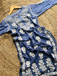Handworked Muslin Boota luxurious Kurti - Chikankari official