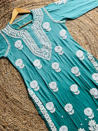 Handworked Muslin Boota luxurious Kurti - Chikankari official