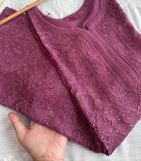 Hania Amir Resham Viscose Jall - Chikankari official