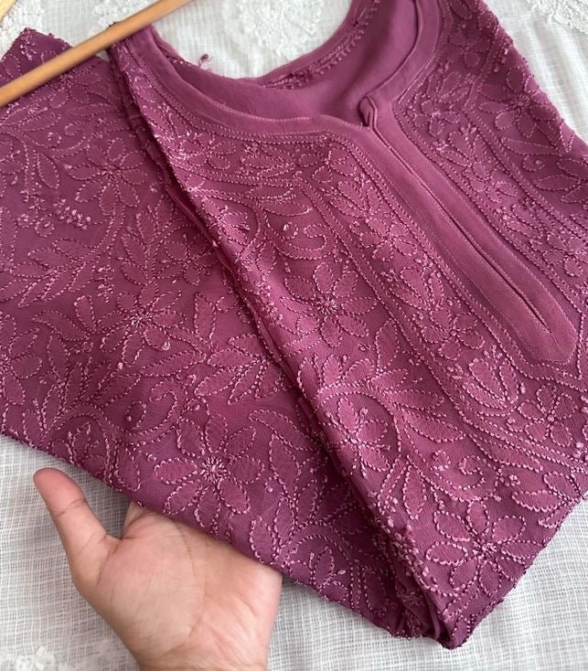 Hania Amir Resham Viscose Jall - Chikankari official