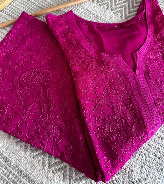 Hania Amir Resham Viscose Jall - Chikankari official
