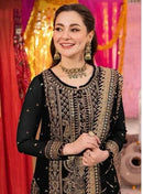 Hania Amir’s 3pc Faux Georgette Set - Chikankari official