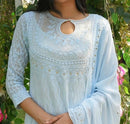 Hania Viscose Lining Kurta with Handworked Pant - Chikankari official