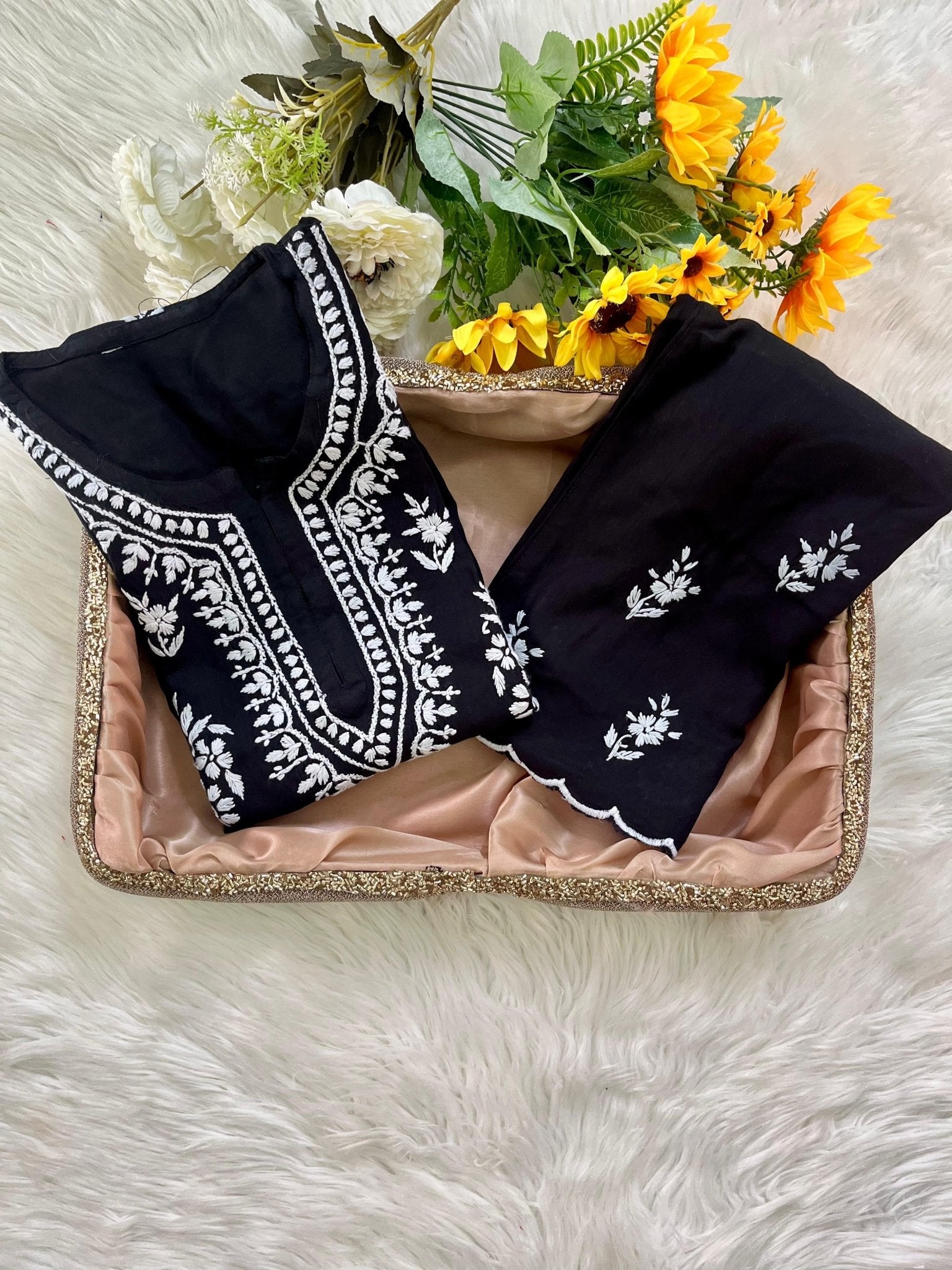 Hayaat Designer Cut Work Set - Chikankari official
