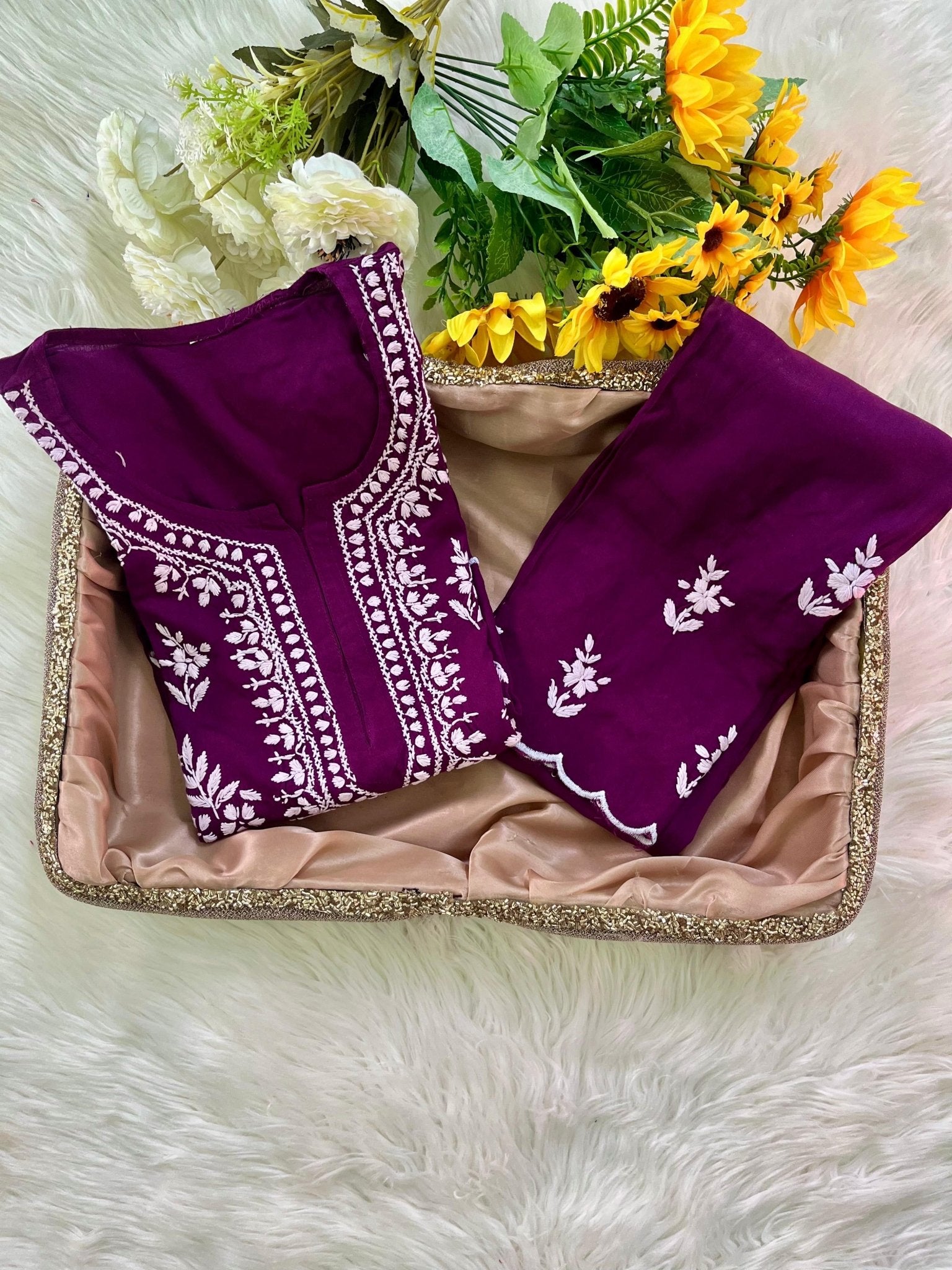 Hayaat Designer Cut Work Set - Chikankari official