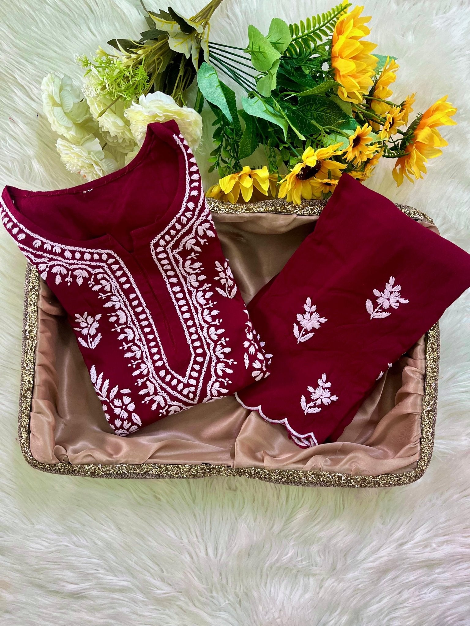 Hayaat Designer Cut Work Set - Chikankari official