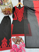 Hayaat Party Wear 3pc Pure Silk Set - Chikankari official