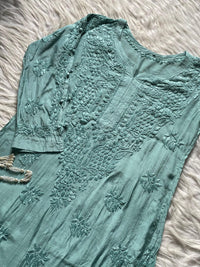 Heavy 3d Muslin butter soft fancy kurta - Chikankari official