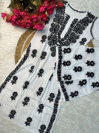 Heavy 3D Worked Good looking Combo in B&W - Chikankari official
