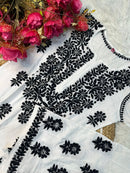 Heavy 3D Worked Good looking Combo in B&W - Chikankari official