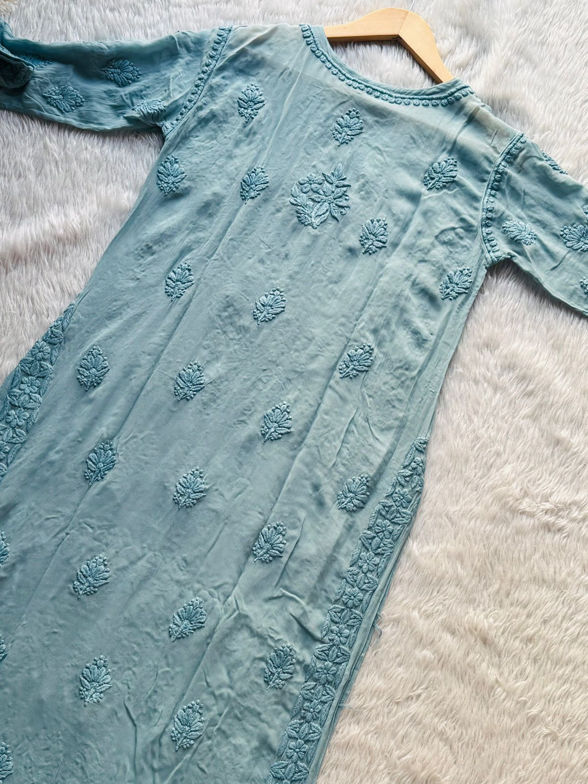 Heavy boota high quality viscose handwork - Chikankari official