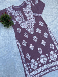 Heavy border Designed Chikankari kurti - Chikankari official