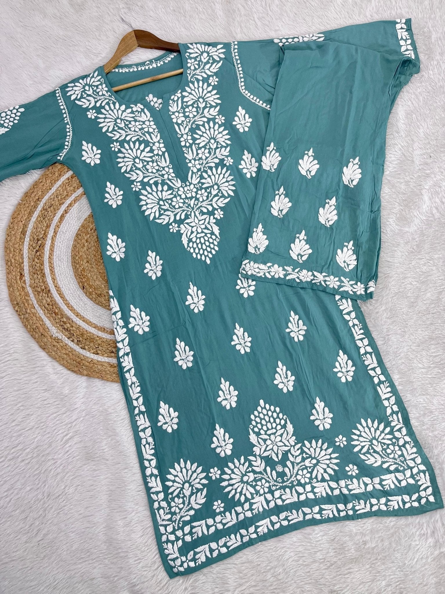 Heavy chikan Work Modal cotton Combo - Chikankari official