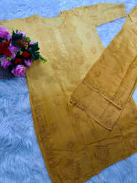 Heavy Chikankari Handwork Muslin Ombre combo - Chikankari official