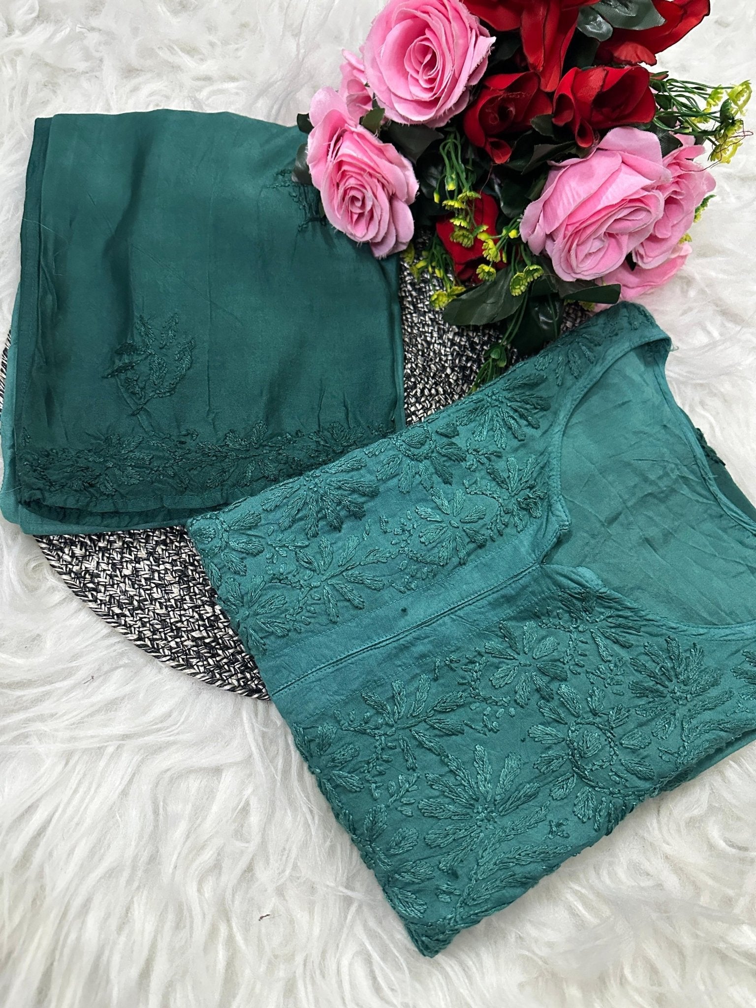 Heavy Chikankari Handwork Muslin Ombre combo - Chikankari official
