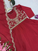 Heavy Chinon Silk Style Gown Set - Chikankari official