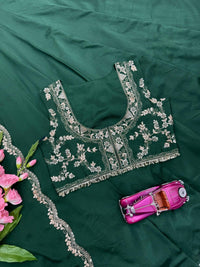 Heavy Chinon Silk Style Gown Set - Chikankari official