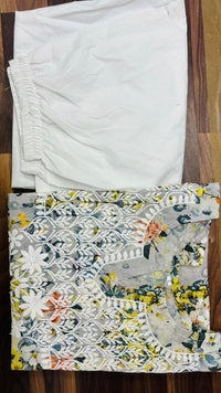 Heavy Cotton With Digital Print Chikankari Embroidery Work Combo - Chikankari official