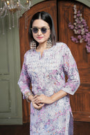 Heavy Cotton With Digital Print Chikankari Embroidery Work Combo - Chikankari official