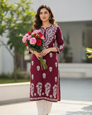 Heavy Daman chikankari work Long Kurta - Chikankari official