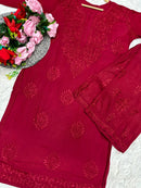 Heavy Daman Handwork Co - ord Set - Chikankari official