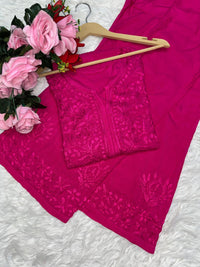 Heavy Daman Handwork Co - ord Set - Chikankari official