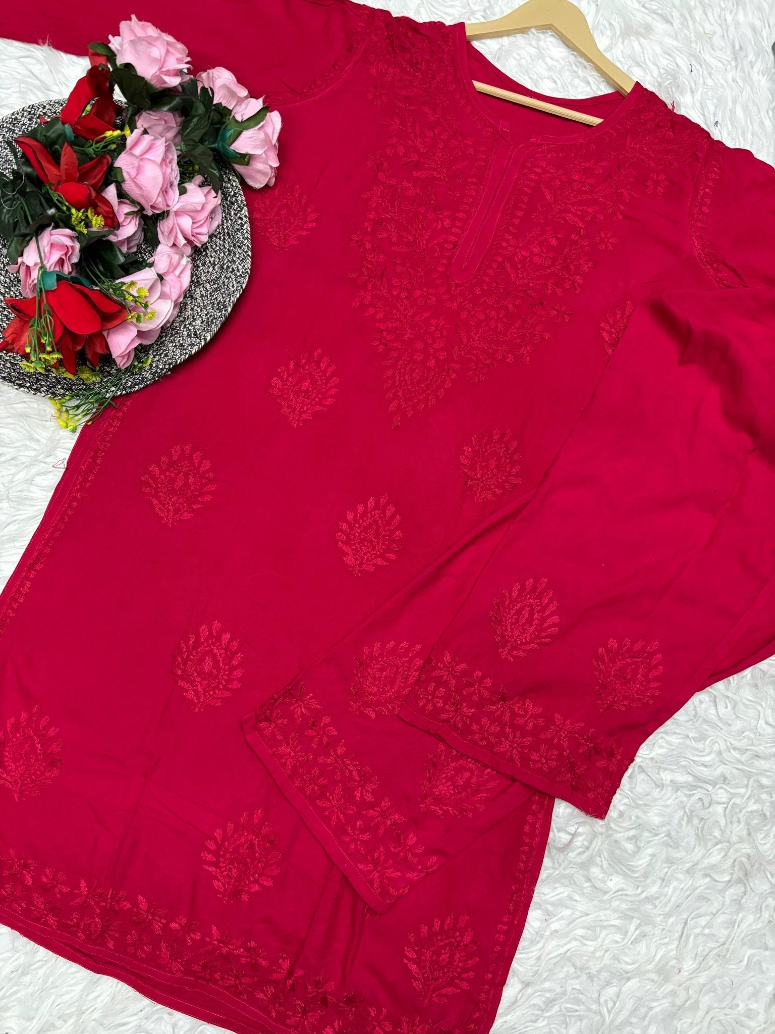 Heavy Daman Handwork Co - ord Set - Chikankari official