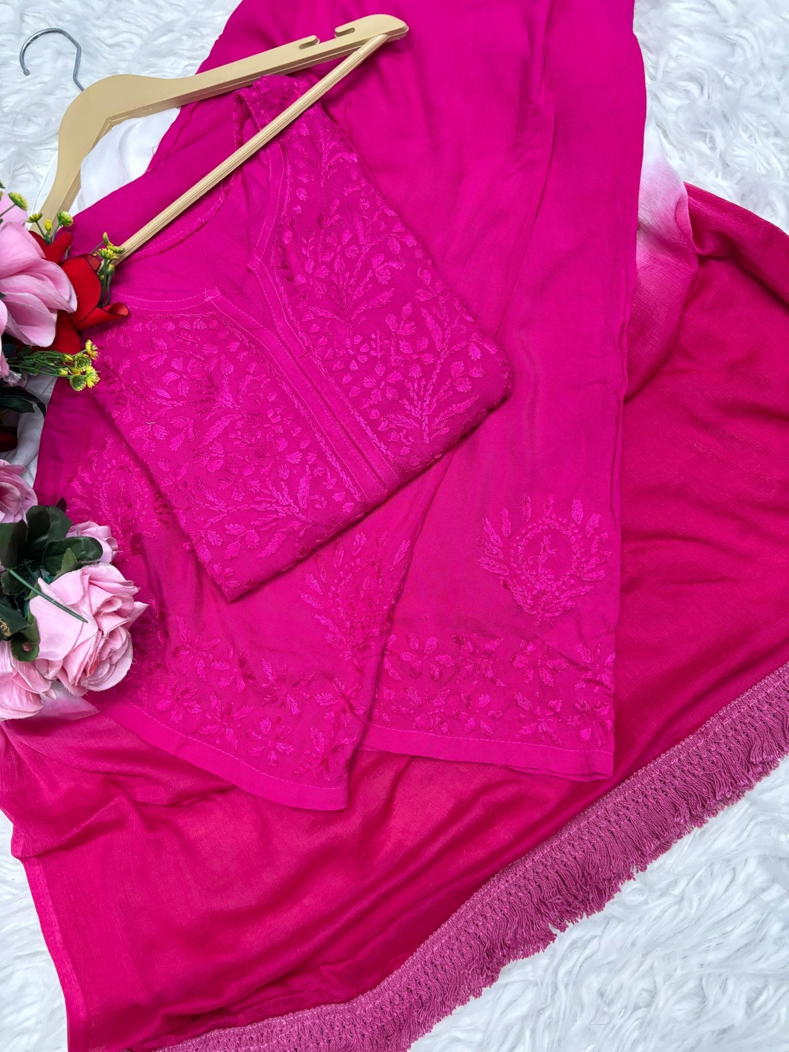 Heavy Daman Handwork Co - ord Set - Chikankari official