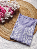 Heavy Daman Modal Cotton kurta - Chikankari official