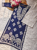Heavy Daman Modal Cotton kurta - Chikankari official