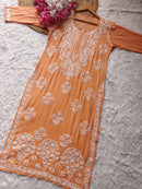 Heavy Daman Modal Cotton kurta - Chikankari official