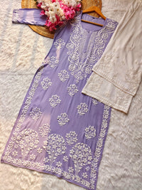Heavy Daman Modal Cotton kurta - Chikankari official