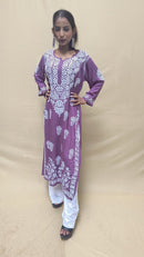 Heavy Daman Modal Cotton Kurti - Chikankari official