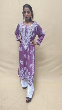 Heavy Daman Modal Cotton Kurti - Chikankari official