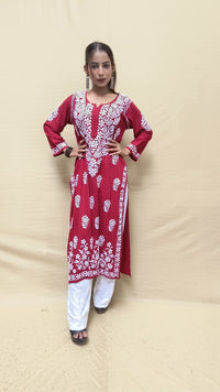 Heavy Daman Modal Cotton Kurti - Chikankari official