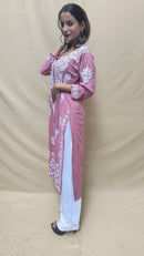 Heavy Daman Modal Cotton Kurti - Chikankari official