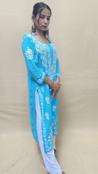 Heavy Daman Modal Cotton Kurti - Chikankari official