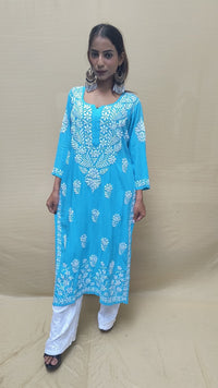 Heavy Daman Modal Cotton Kurti - Chikankari official