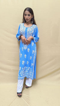 Heavy Daman Modal Cotton Kurti - Chikankari official