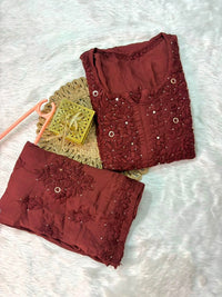 Heavy Daman Modal Muqaish Kurta - Chikankari official