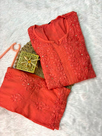 Heavy Daman Modal Muqaish Kurta - Chikankari official