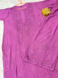Heavy Daman Modal Muqaish Kurta - Chikankari official